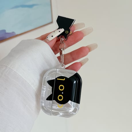 猫ちゃん AirpodsPro3ケース  ペアお揃い Airpods4/3カバー pro2/Pro1ケース 可愛いキーホルダー付 シェル風[M6415]