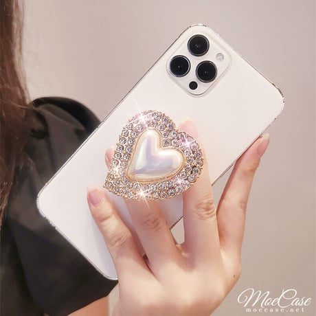 ジュエリーハート スマホグリップスタンド オシャレ かわいい 卓上スタンド シック ガールズに人気 ギフトにおすすめ[M2863]