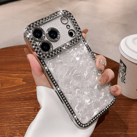 ダイヤライン iPhone17Pro/17ProMaxケース シェル柄 iPhoneAir/17/16Proケース 女子力アップ キラキラ 綺麗 [M5742]