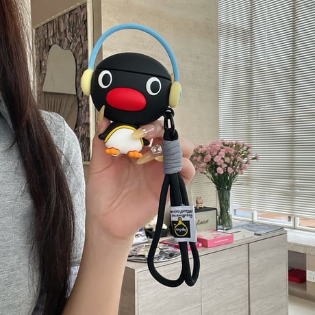 ペンギン Airpods4ケース ストラップ付 AirpodsPro2ケース エアーポッズ3/2 頑丈 かわいい ギフトにおすすめ[M5621]