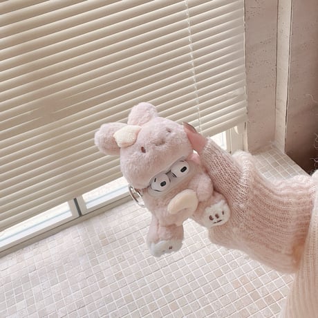 兎ぬいぐるみ Airpods 4ケース モフモフ Airpods3/Pro2ケース airpodsproカバー 柔らかい 可愛いギフトにおすすめ [M5142]
