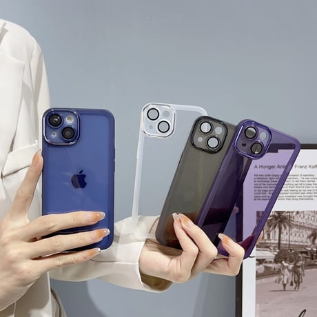 クリア iPhone15/14proケース レンズフィルム付き アイフォン13/12/11pro透明カバー 軽量 使いやすい[M2821]