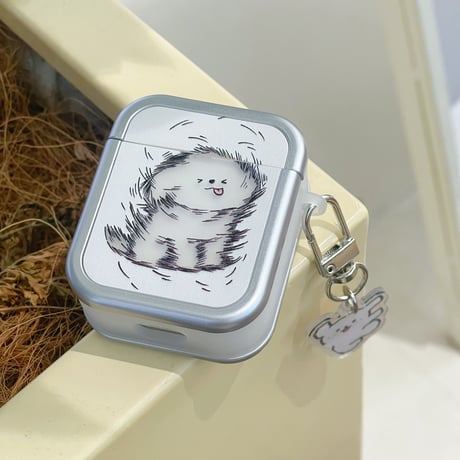 走っている犬 Airpods 4ケース  かわいい Airpods3/Pro2ケース airpodsproカバー 頑丈 キーホルダー付 プレゼントにおすすめ[M5080]
