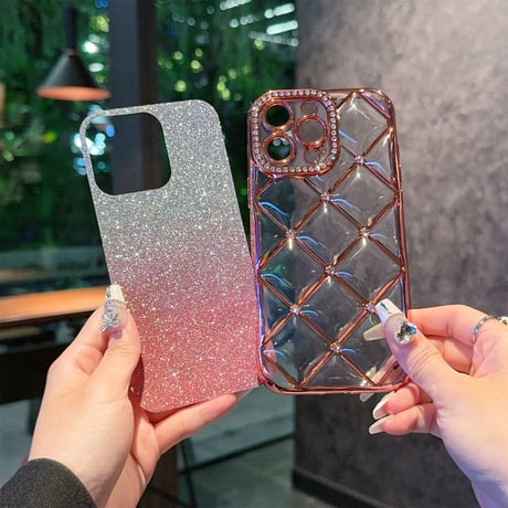 ダイヤデコ iphone16pro/16eケース オシャレ綺麗アイフォン13/12proカバー カメラ保護 キラキラインナーシート付き  [M5494]