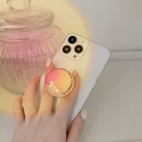 おしゃれ グリッター入り グリップ  伸び縮み式  キラキラ 高透明グリップトーク  スマホリング・スタンド一体型  落下防止  可愛い  ファッション[M1608]
