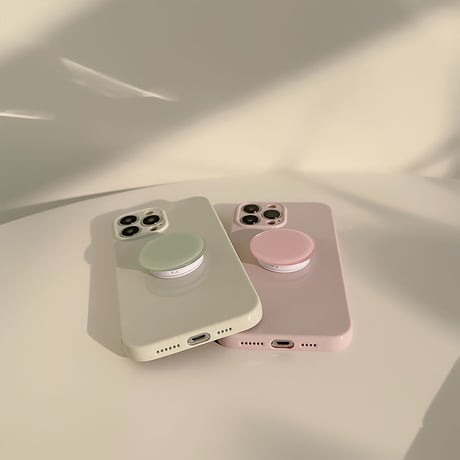淡色 iPhone14/13カバー グリップ付 シンプル風 アイフォン12pro/11ケース  全面保護 シック トレンドファッション[M3263]
