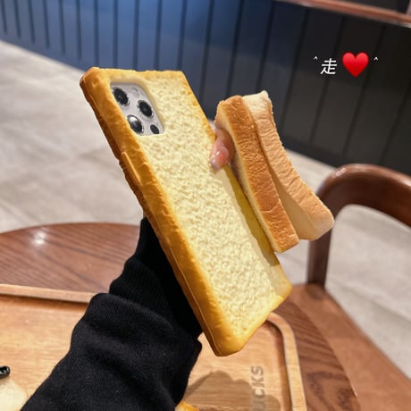 トースト 目玉焼きグリップ iphone14/14proケース  可愛い iphone13/12/11カバー スタンド  面白い ギフトにおすすめ[M2345]