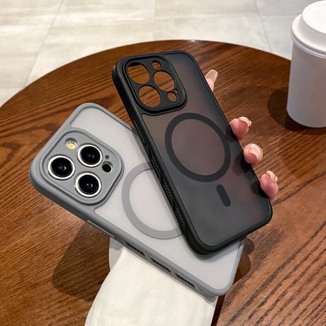 指紋防止 iPhone15Pro/15promaxケース Magsafe対応 iPhone14pro/13promaxケース 軽量 頑丈気[M4481]