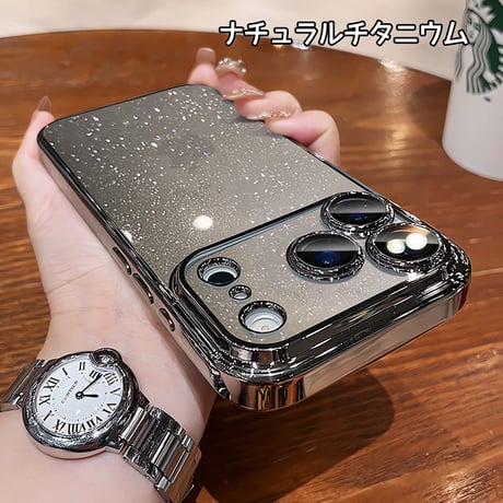 キラキラ iPhone17pro/17promaxケース おしゃれ透明 アイフォン16/15pro/13/12カバー 黄ばまないメッキ カメラ保護 軽量丈夫[M3564]