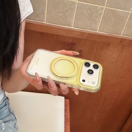 グラデーションカラー iPhone17Pro/17ケース MagSafeリングスタンド iPhone16Pro/15pro/14ケース 高透明 高品質[M6504]