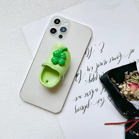 サンダル  スマホグリップ 笑顔の花 にこちゃん かわいい 面白い グリップトーク  スマホリング   伸び縮み式 落下防止 卓上スタンド機能 ギフトにおすすめ[M3303]