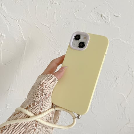 長いストラップ付 iphone14/13promaxケース シンプル風手さわりいいアイフォン12/11promaxカバー 便利 持ちやすい[M2152]