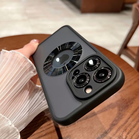 マグセーフ対応 iphone14/14proケース 指紋防止 アイフォン12/13proケース ブラック系 頑丈 ギフトにおすすめ[M3210]