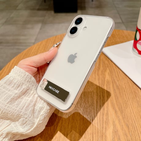 スタンド付 iPhone16plus/16proケース マット 指紋防止 iPhone15Promax/14/13miniカバー 薄型軽量 シンプル [M5403]