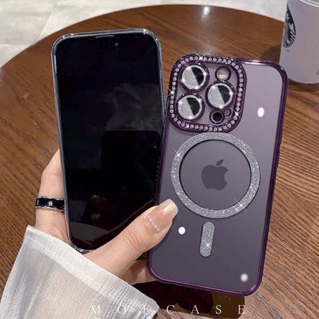 【iPhone16】MagSafe対応ジュエリー iphone15/14proケース  キラキラ レンズフィルム付アイフォン13/12/11カバー  綺麗 高品質 ガールズに超人気 [M3321]