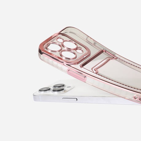 ICカードポケット iPhone14pro/14promaxケース メッキ クリアアイフォン13/12/11proカバー 高級感 実用 使いやすい [M2390]
