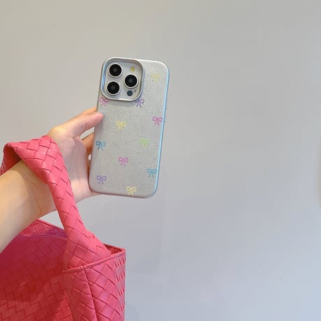 多彩リボン iPhone15/15proケース 指紋防止 皮 iPhone14/13pro/12promaxケース かわいい 女子力アップ[M4501]