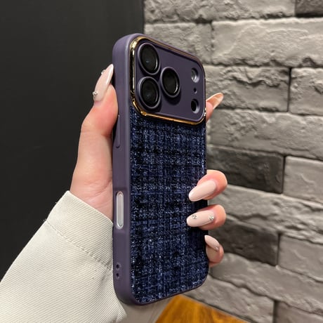 織物 iPhone17ProMax/17Proケース カメラ保護カバー iPhone17/16/15カバー 放熱仕様 セレブ愛用 [M5829]