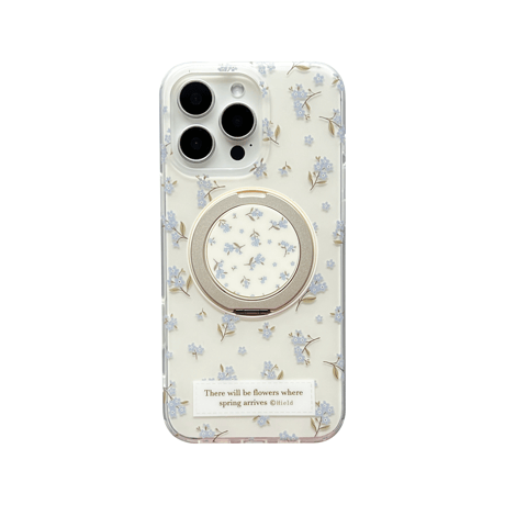 MagSafeリングスタンド iPhone16/16Proケース 花柄 ワイヤレス充電iPhone15Pro/14/13カバー コスパ抜群 女子力高い [M4853]
