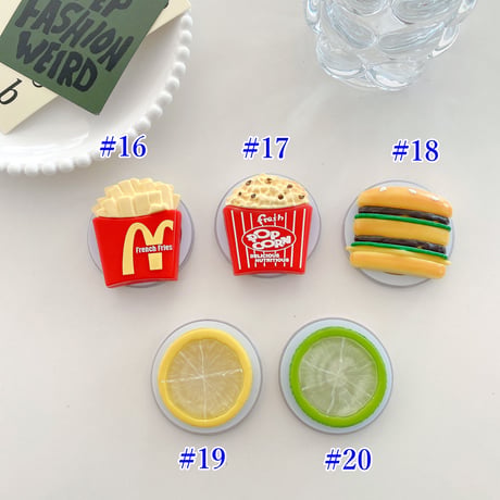 食べ物スマホグリップ マグセーフ式 折り畳み式グリップトーク 卓上スタンド機能付き 耐久性あり プレゼントにおすすめ[M3681]