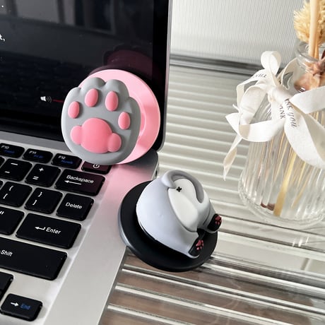 猫の爪/お尻 スマホグリップ スタンド マグネット式タイプ 蝶可愛い 耐久性ある ギフトに最適[M5398]