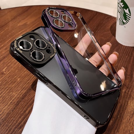 カメラレンズ保護 iPhone15Pro/16ProMaxケース 高級感耐衝撃 iPhone14pro/13Proクリアケース 耐久性 丈夫 高透明[M3580]