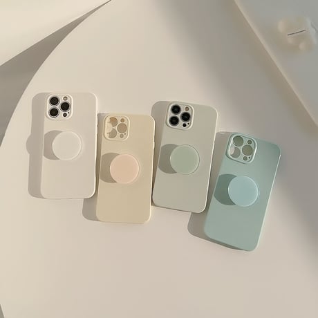 淡色 iPhone14/13カバー グリップ付 シンプル風 アイフォン12pro/11ケース  全面保護 シック トレンドファッション[M3263]