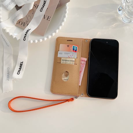 手帳型 iphone14/15proケース  レザー 高品質 iphone13mini/12/11カバー  ストラップ付 カード/お札/写真収納 スタンド[M3129]