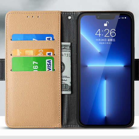 手帳型 iphone14pro/13miniケース 立体花 カード入れ3個 iphone12mini/11promaxカバー お札入れ1個 ストラップ付 可愛い レザー[M2184]