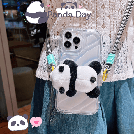 Pandaショルダーストラップ 肩掛け紐  落下防止 かわいい 全機種対応 取り付け簡単 ギフトにおすすめ[M3723]