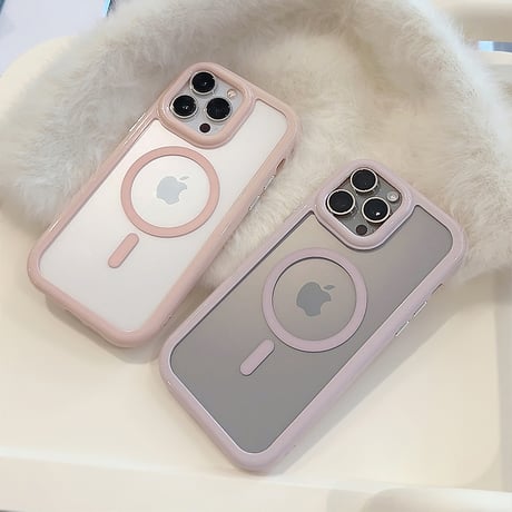 淡色Magsafe対応 iPhone15/15plus/15proケース くすみカラー iPhone14pro/13/12proカバー  頑丈 耐久性あり[M3955]