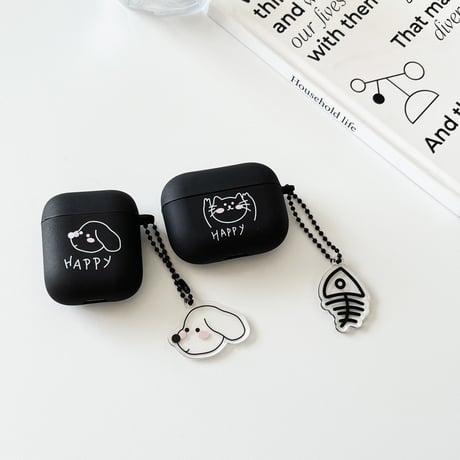 指紋防止 AirPodsPro2/Airpods3ケース かわいい猫/犬ちゃん airpods2ケース お揃い ギフトにおすすめ[M3948]