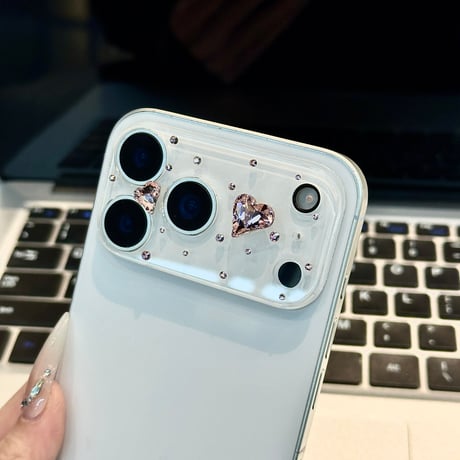 ダイヤカメラカバー iPhone17 iPhone17Pro iPhone17ProMax ガラス保護フィルム キラキラ おしゃれ きれい 人気[M6069]