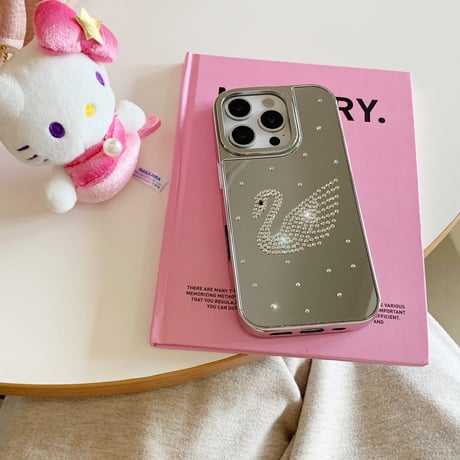 ジュエリースワン iPhone16pro/16カバー メイク直し鏡 iPhone15pro/14promax/13ケース 頑丈 上品 大人可愛い [M5212]
