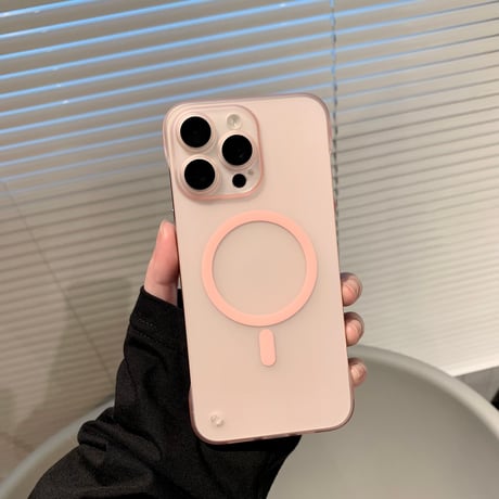 指紋防止 MagSafe対応 iPhone15/15plusケース  フチなし 淡色 iPhone14/13/12proカバー 高品質 耐久性丈夫 [M3929]