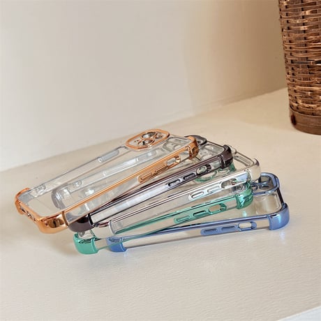 耐衝撃メッキ iPhone14/14proケース クリアアイフォン13/12/11カバー 黄ばまない シンプル風 使いやすい 男女向け[M2862]