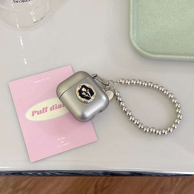 Airpods 4】高級感 Airpodspro2/proケース シルバー ストラップ Airpods 4】高級感 Airpodspro2/proケース シルバー ストラップ