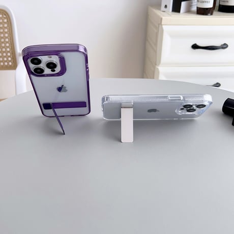 スタンド付高透明 iPhone14/15ケース 高級感高品質 iPhone13/12/11カバー 枠 滑りにくい オシャレ 男女向け シンプル多機能[M3044]