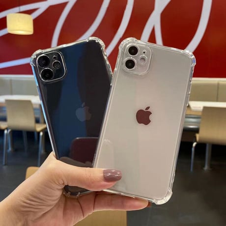四角耐衝撃加工透明 iphone14/13promaxケース シンプル iphone12mini/11proカバー  ソフト 高透明感 使いやすい[M2141]