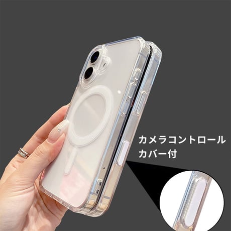 カメラコントロールカバー付 iPhone16Proケース iPhone16 iPhone16ProMax iPhone16Plus MagSafe対応 黄ばまない 高透明 耐衝撃 丈夫[M4897]