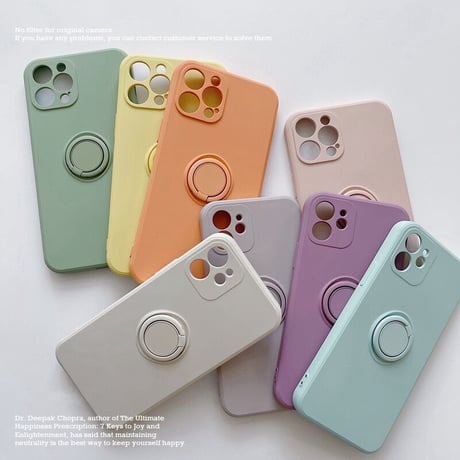iPhone16/16Proケース リング付  高品質シリコン iphone15pro/14/13mini/12/11proカバー   シンプル  お揃い 手さわりよい スタンド[M2194]