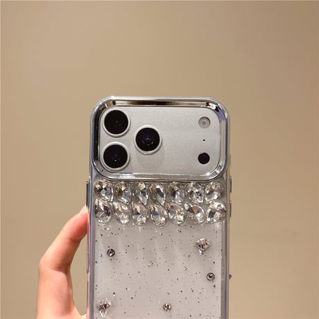 ダイヤデコクリアiPhone17ProMax/17ケース ラメ入り iPhone16Pro/15Pro/14ケース 丈夫 キラキラ感[M6530]