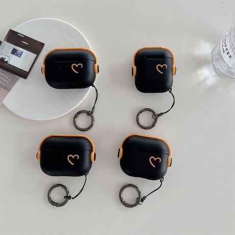 スタンド付 Airpods 4ケース ハート柄 Airpods3/2/Pro2カバー リング付 便利 丈夫 耐久性ある [M4736]
