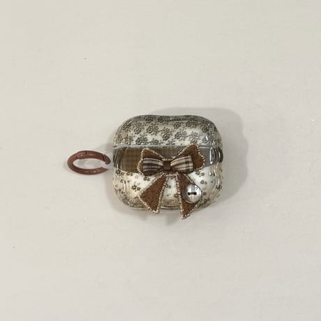 刺繍リボンデコ Airpods Pro3ケース 花柄  Airpods4/3ケース  AirpodsPro2/Pro1カバー 韓国風 可愛すぎ [M5852]