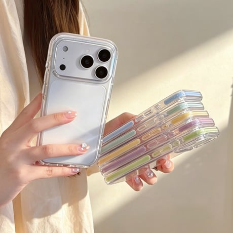 高透明耐衝撃 iPhone17Pro/17ケース 多彩フレーム シンプル風 iPhone16ProMax/15Pro/14カバー 黄ばまない[M6409]