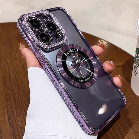 iPhone15/15proケース MagSafe対応 ジュエリー14/13カバー キラキラシート付き おしゃれ [M3478]