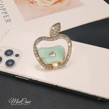 ジュエリーリンゴ スマホリング スタンド キラキラオシャレ かわいい 360度回転可能 高品質 使いやすい 男女兼用 ギフトにおすすめ[M2847]