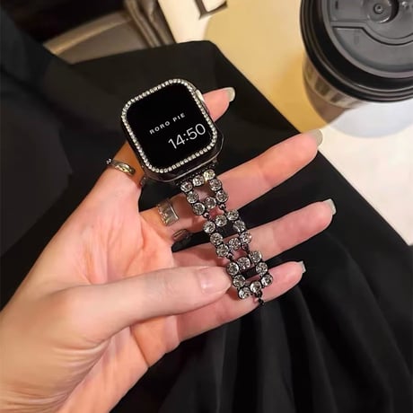 メタルビジュー Applewatch 10ベルト キラキラ 高級感 Ultra2/1/SE2/1/Series9/8/7/6/5/4/3/2/1アップルウォッチバンド おしゃれ[M4622]