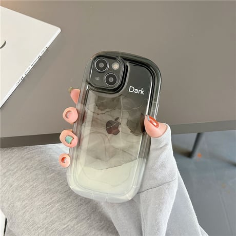 バイオレット/ブラック iPhone14/13/12ケース  高品質耐衝撃 アイフォン11/xsカバー ぼかし グラデーション 大理石風[M2982]