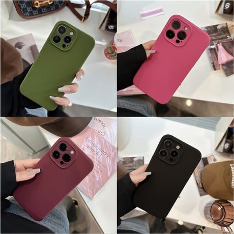 高品質シリコン iPhone15/15proケース 保護力強い iPhone14/13/12proカバー 耐久性あり シンプルコーデ 高級感[M3894]